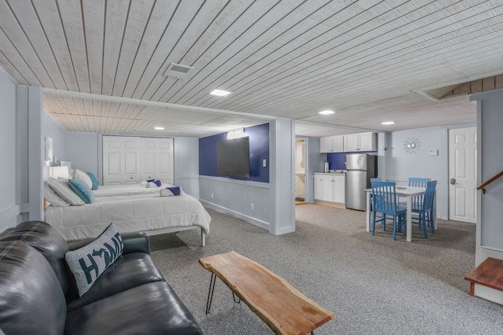 Bedroom 6, Lower Level Walk-Out (1 Queen Bed, 1 Twin Bed, 1 Pull-Out Queen Sofa Bed, 1 Twin Murphy/Wall Bed)