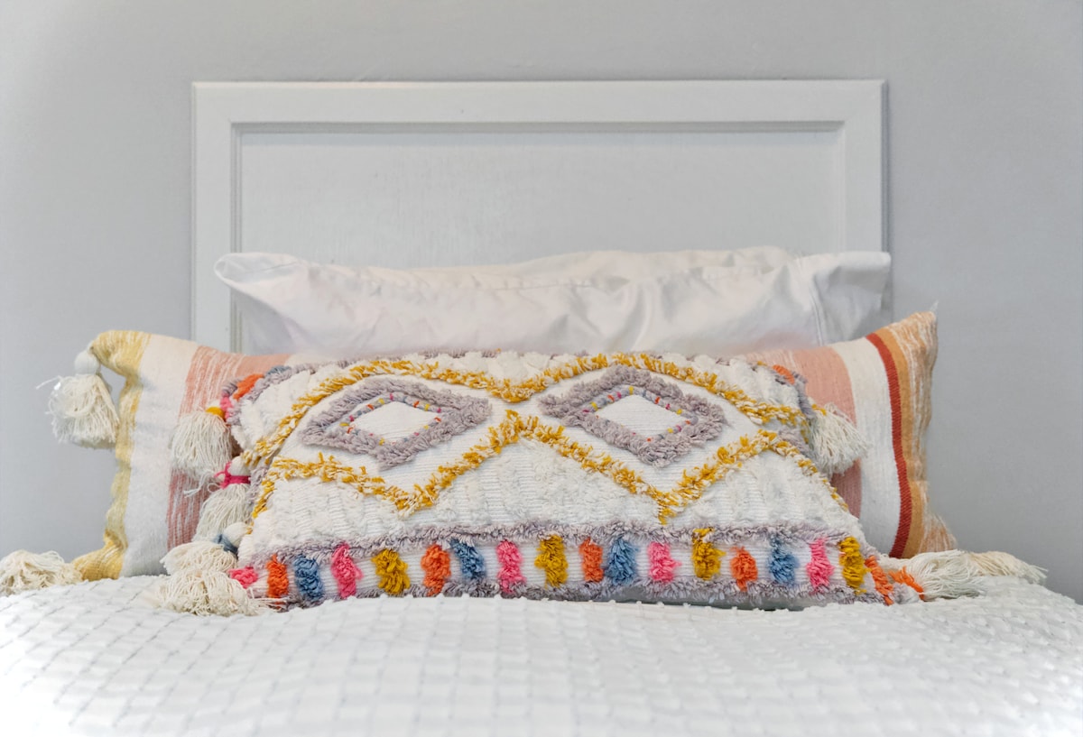 Cozy twin bed in the kids loft