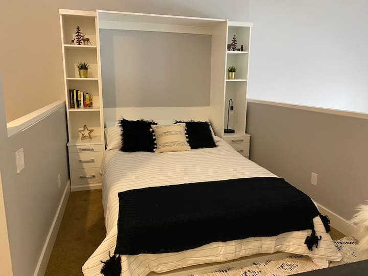 Upstairs loft with Murphy bed provides additional sleeping