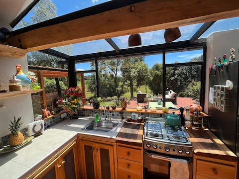 Two enchanting cabins with views and trails