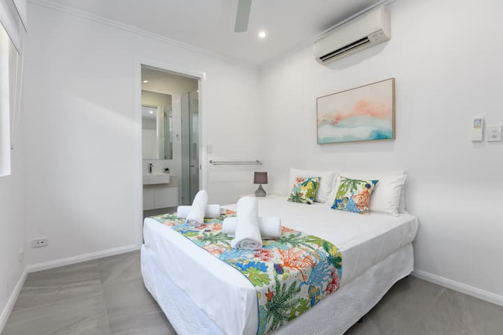 2nd bedroom featuring queen size and ensuite bathroom.  Fully air-conditioned with built-in wardrobes.