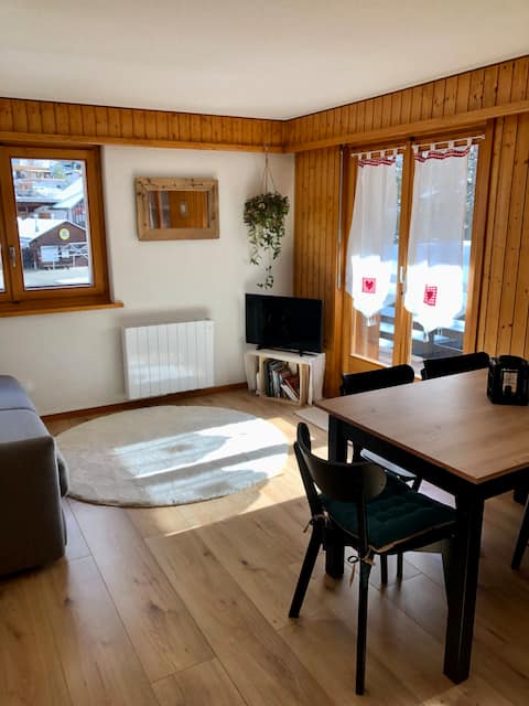 Top Airbnb: 2.5 rooms, balcony, quiet, on the road to TMB in Orsières