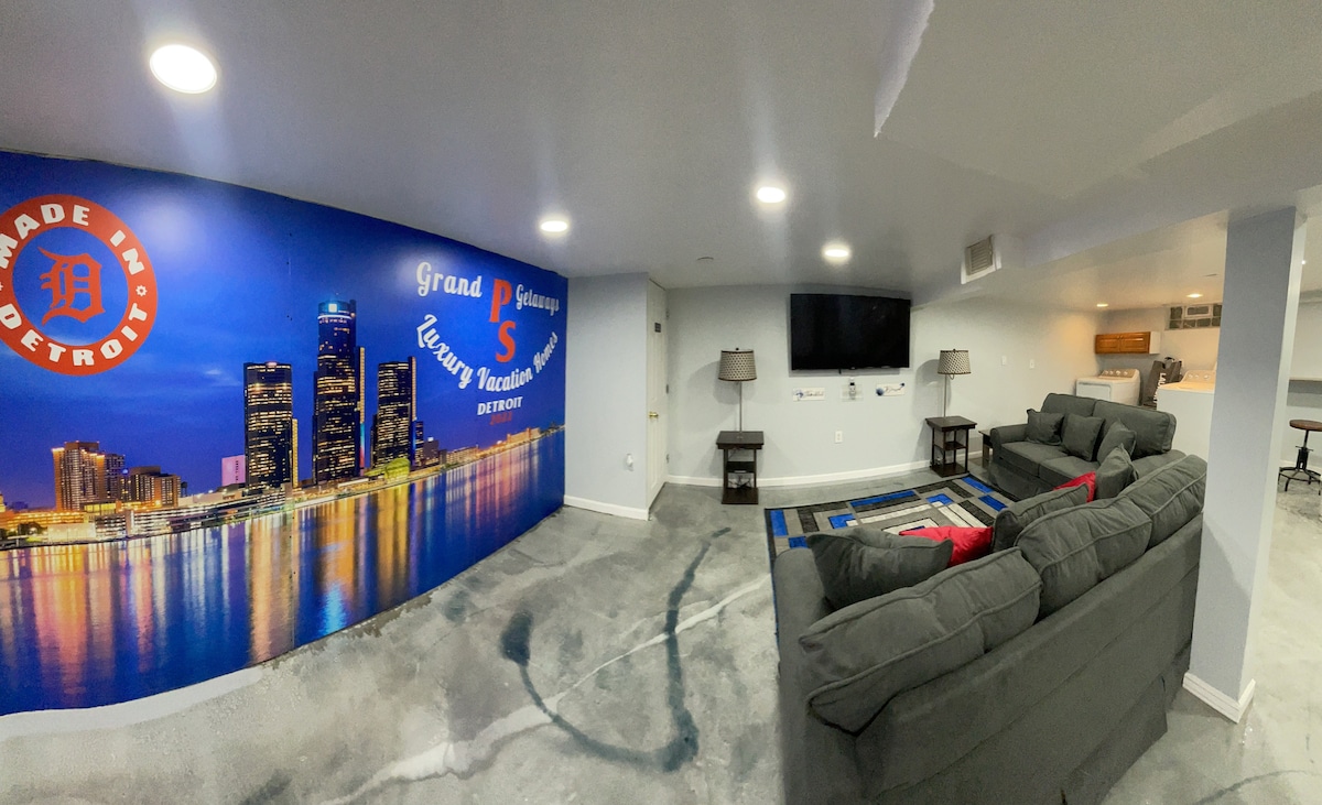 Obývacia izba v suteréne s rozkladacou pohovkou (4. posteľ)