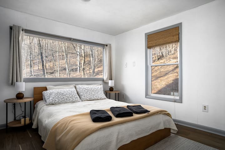 睡在森林里。真的很棒！ 