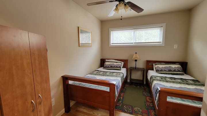 Second Bedroom with two twin beds.  (Air conditioning in the summer)