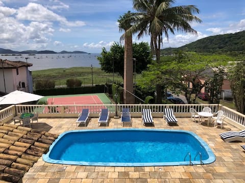 Colonial-style house overlooking the bay
