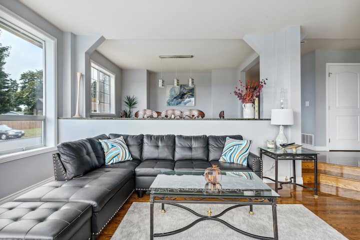 sala de estar en el nivel medio