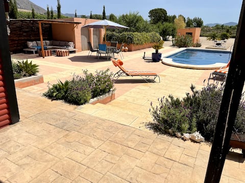 All-wood villa with pool.