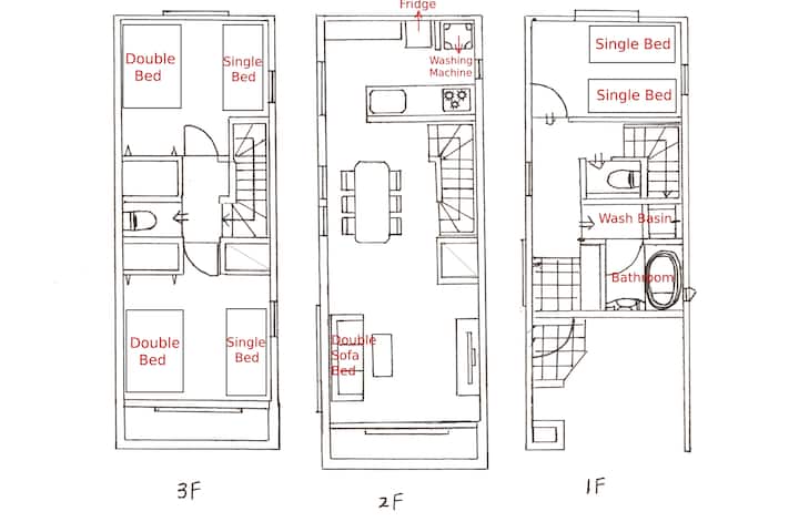 93㎡ 3LDK. 4 min walk from Kanamecho Station. - Houses for Rent in