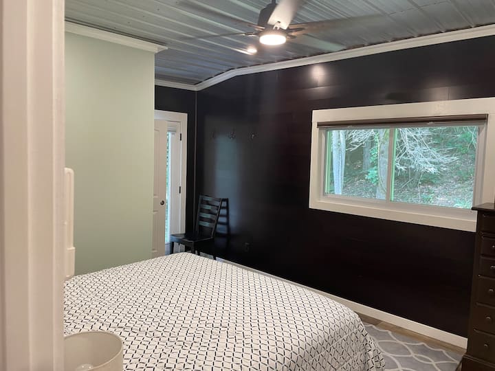 Master King bed with adjoining bath.