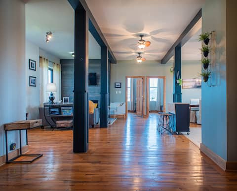Modern, upscale loft located in Portsmouth, Ohio.