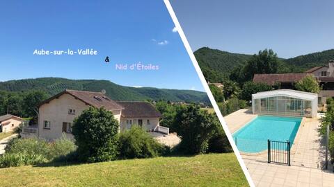 Aube-sur-la-Vallée + Nid d'Etoiles, magnificent view