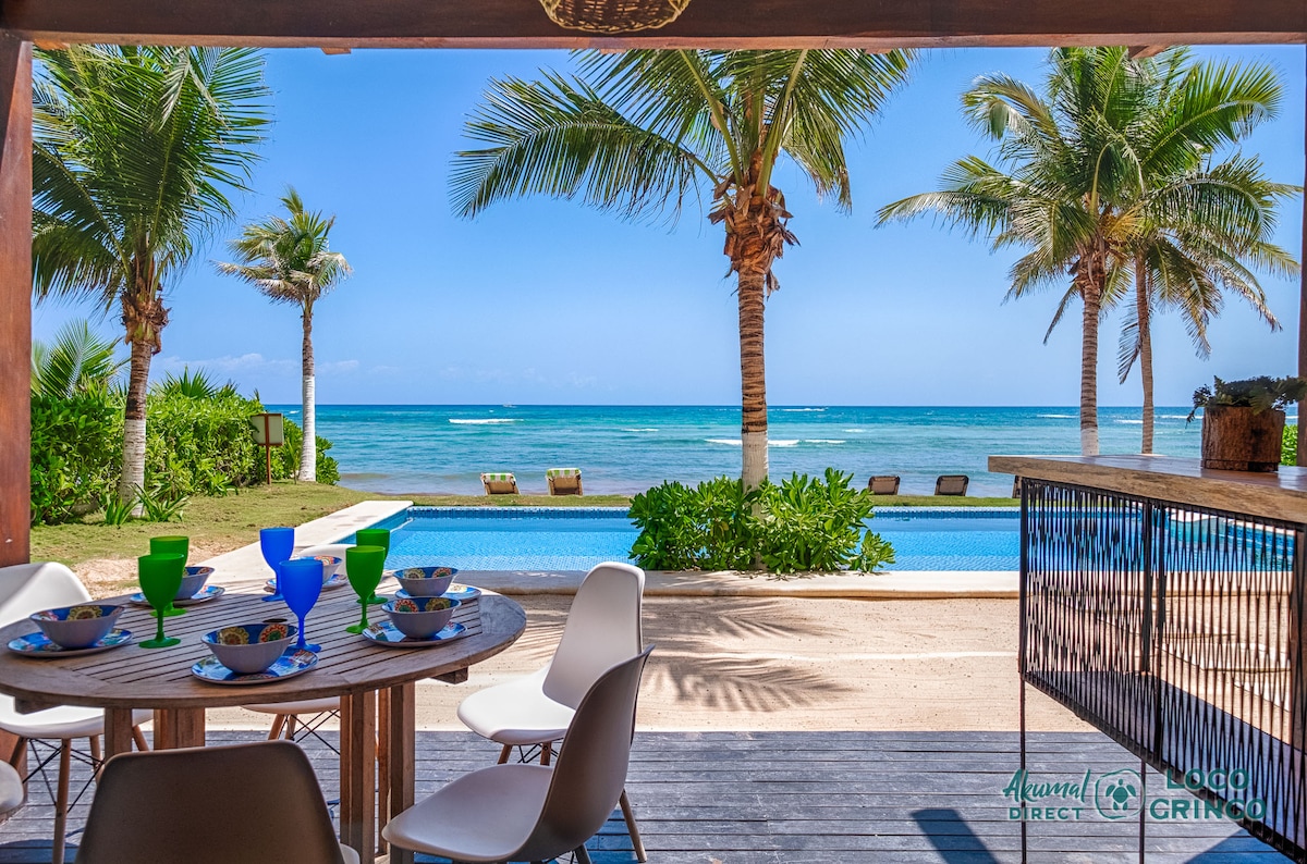 New! Beachfront 2-Bedroom Poolside Akumal Condo - Airbnb