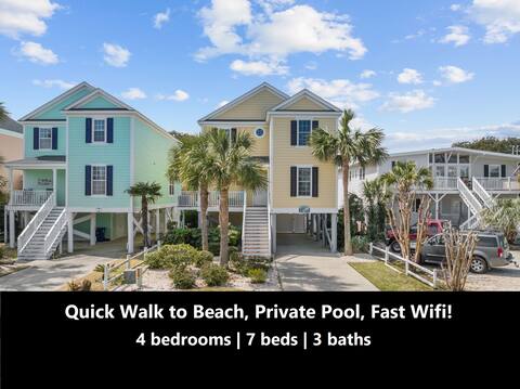 Quick Walk to Beach, Private Pool, Fast Wifi!