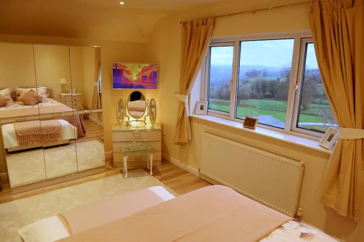 Amazing view of the Derbyshire countryside from the window in Longcroft suite