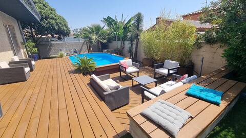 Villa heated swimming pool near sea (6 people)