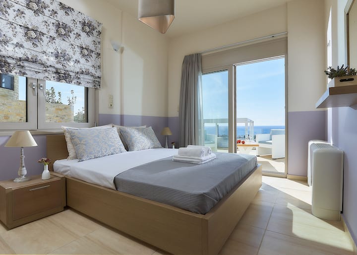 Elkysti Crete Apartment Eleftheria - La chambre avec vue sur la mer