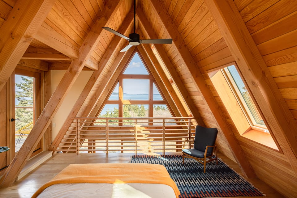 A hand-built A-frame above the Nova Scotia shore, LaHave, Nova Scotia, Canada, photo 5 of 10