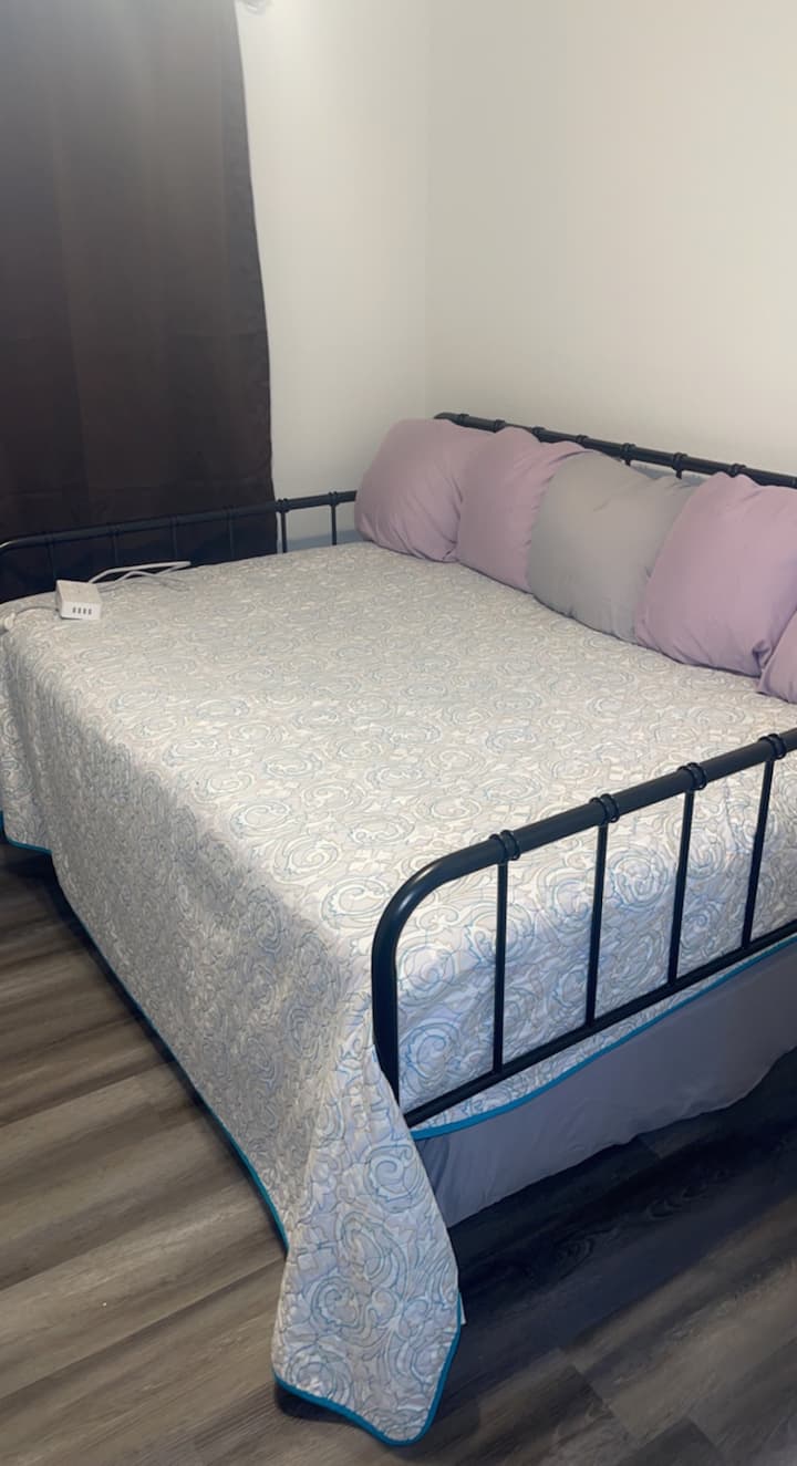 Bedroom full  size trundle bed with twin on bottom  pull our bed sleeps 2-4 
Bedroom 1 
