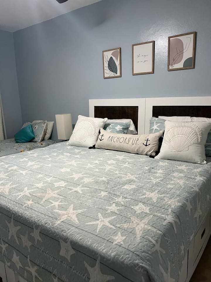 Spacious Bedroom with California King Bed and a twin and a private bathroom