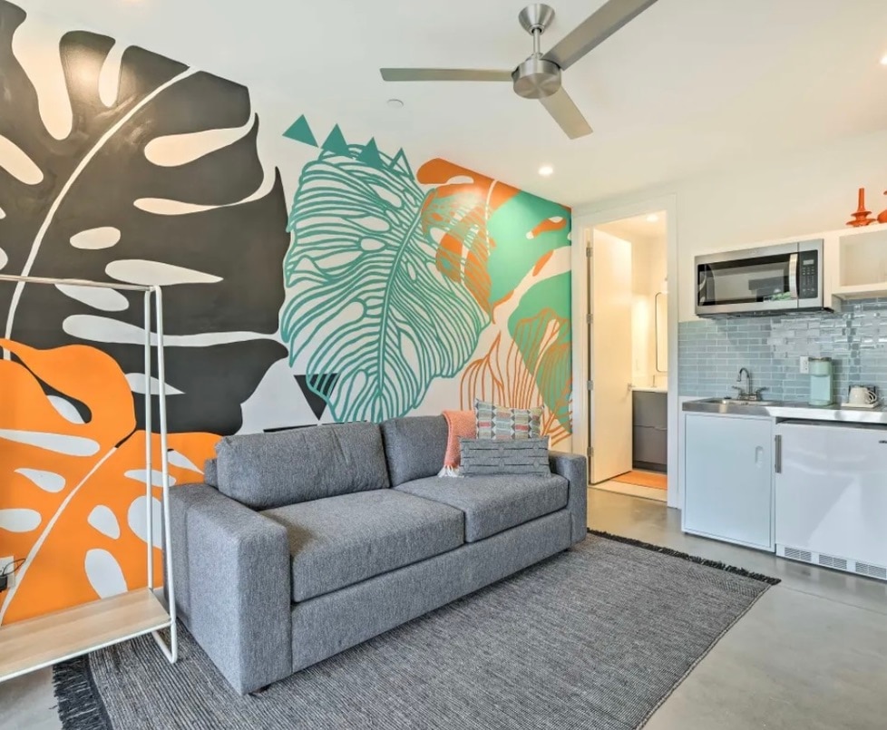 1st floor queen pullout guest suite with full bathroom and kitchenette