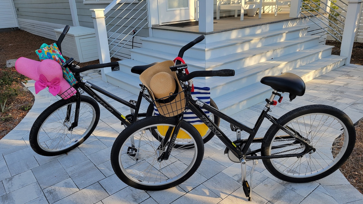 Beach cruiser bikes provided during your stay at Juan Love in Santa Rosa Beach