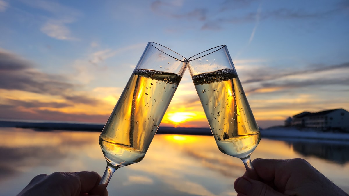 Toast sunset just steps from our house. at Juan Love in Santa Rosa Beach