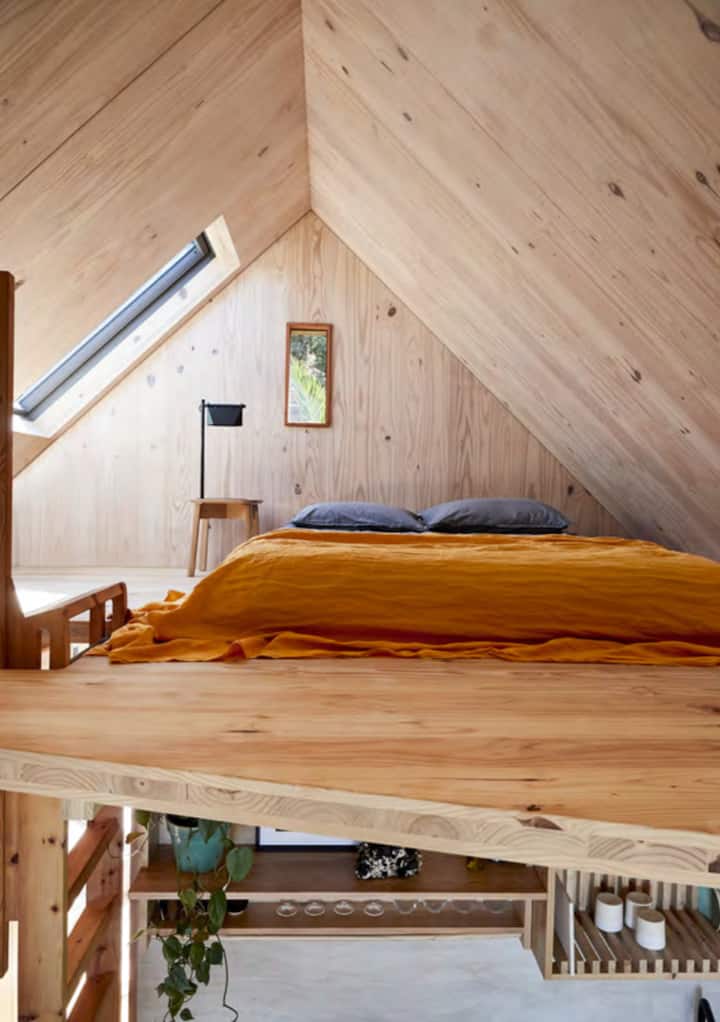 Even though the bed does not have a base, the elevated nature of it makes you feel incredibly safe. It is almost nestlike.