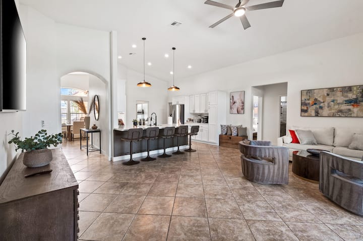 Living area and an open space large enough to fit all your friends and family.