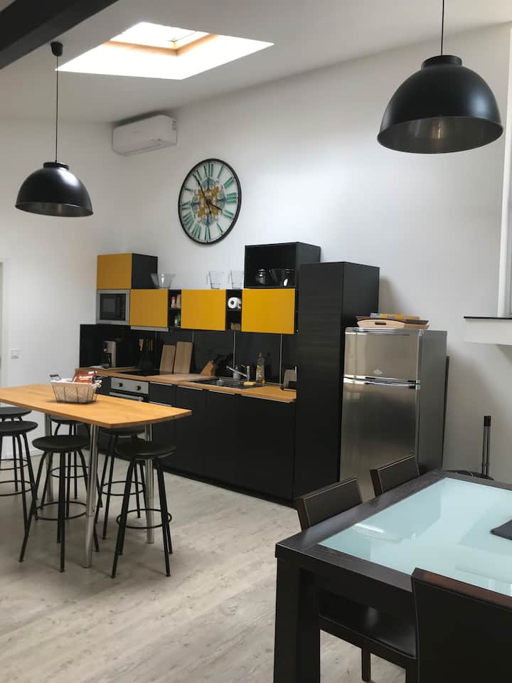 Eneo la jikoni la Gite 1