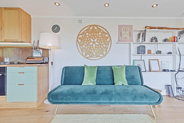 Comfy double sofa bed in View Cabin