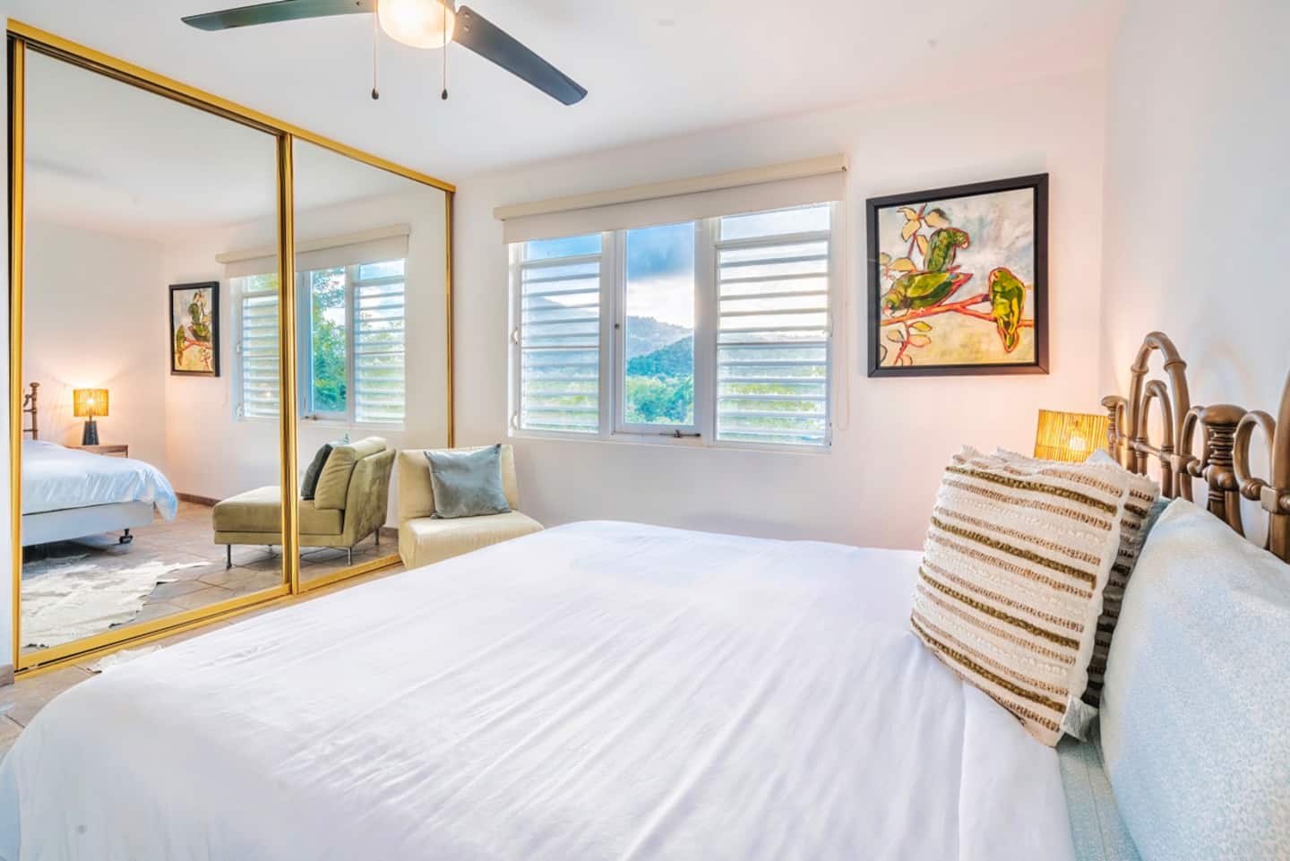 Bedroom 5 - king bed with El Yunque rainforest view