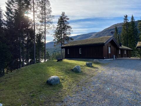 Large timber cottage by Espedalsvatnet