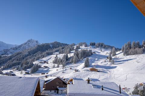 Chuenislodge1: 5*Berg-Panorama. Terrasse & Kamin!