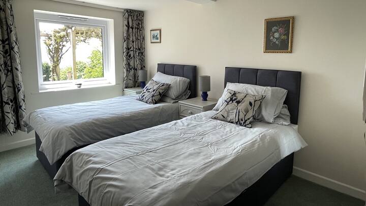 The smaller double room has twin 3ft beds than can be made up as a 6ft double.