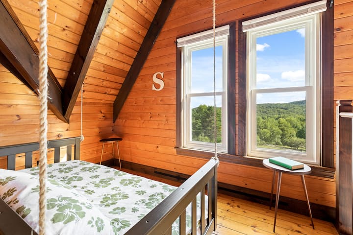 chumba cha kulala 6 w kuning 'inia kitanda na mtazamo wa kuvutia, wazi kwa chumba cha kulala hapa chini