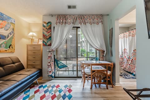 Top performing Airbnb: Boho Studio, First Floor Condo in Sea Trail. in Wilmington