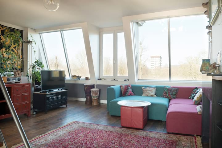 Enchanting Parkview Penthouse W/fireplace&terrace! - Amsterdam