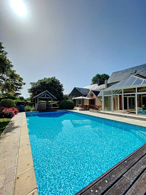 Gite with pool, SPA, view of Mt-St-Michel