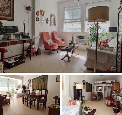 Apartamento à uma quadra da praia.