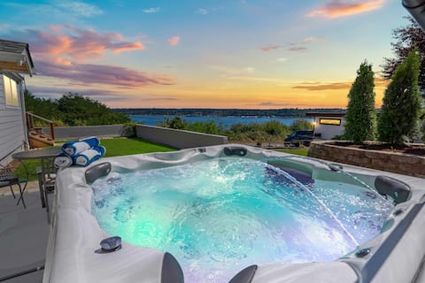 Waterview 4BR Home w/Hot Tub, Spa Bath & Game Room