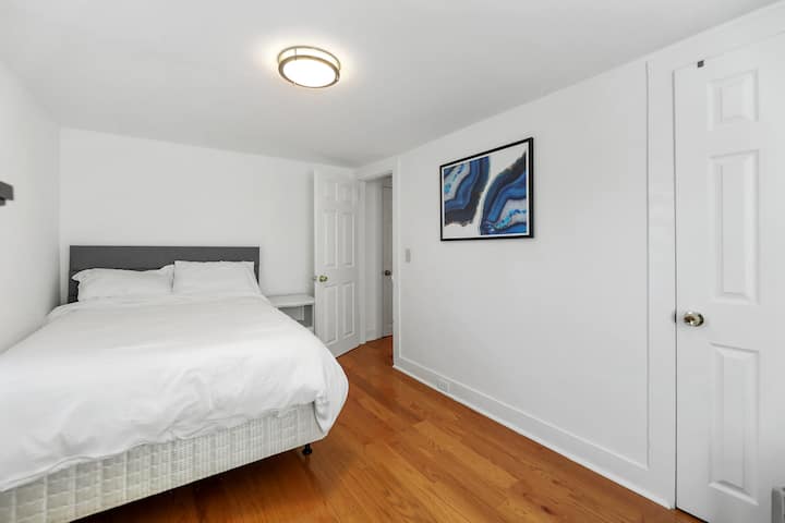 Rest peacefully in bedroom #3, located on the second floor, graced with a comfortable, full-sized bed and a chest of drawers to organize your clothes.