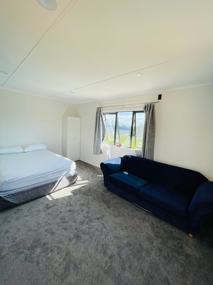 Mater bedroom, Ensuite with disability shower and toilet. 2 x Queen beds (1 is sofa couch)