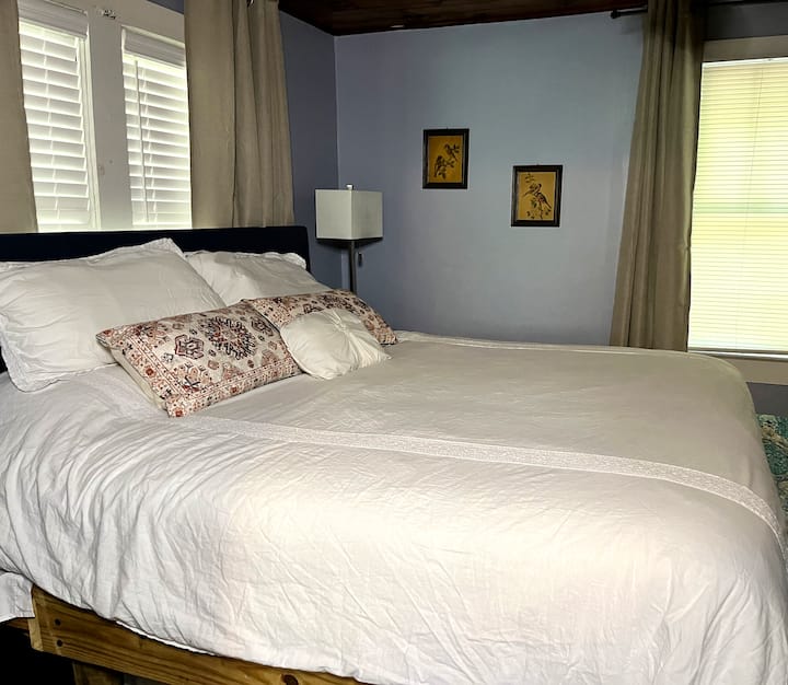 King-sized comfort and soft linens welcome you after a full day of mountain adventures.