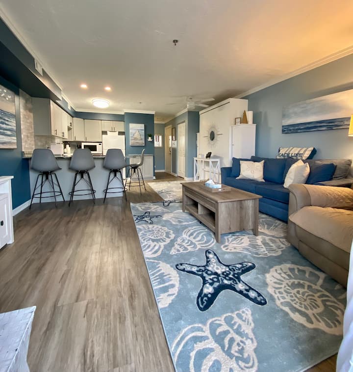 Open floor plan brings all guests together for quality time and fun!