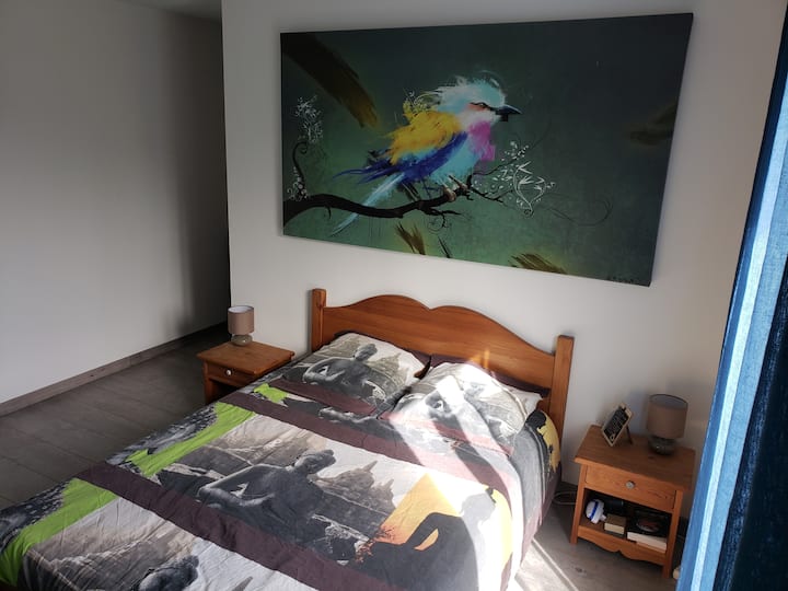 Bedroom with a double bed