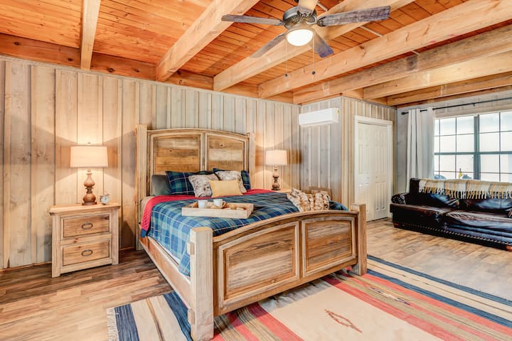 Main level master with king bed and half bath