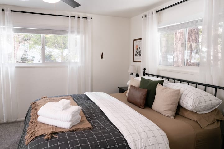 BEDROOM 1: California King bed with 100% cotton sheets