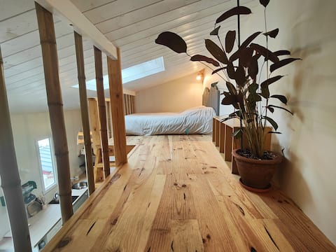 La cabane Bamboo - Studio atypique - Terrasse vue