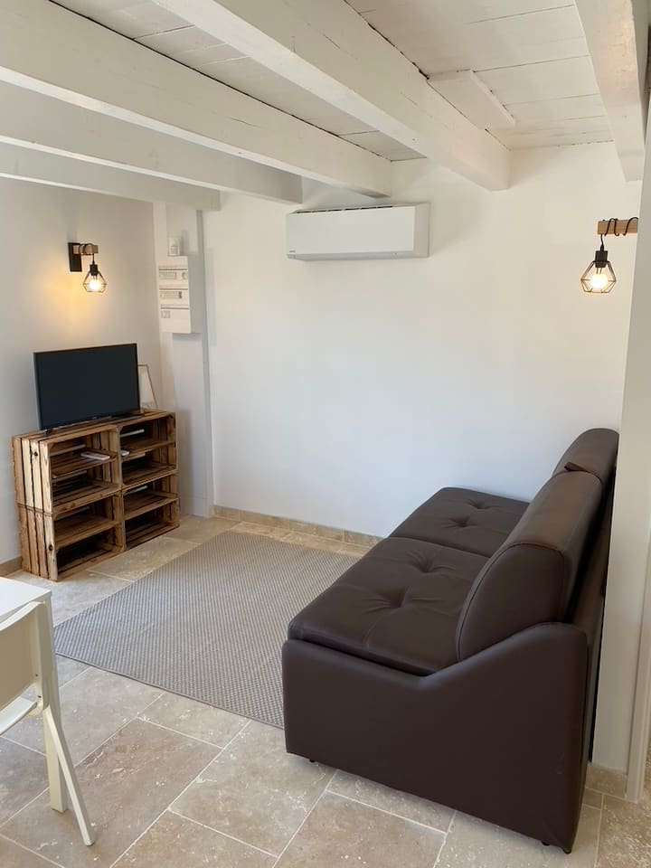 "Gite" part: Living room with sofa bed 160x200